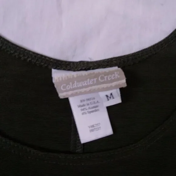 Vintage Coldwater Creek Acetate Blend Stretch Maxi Dress Green Womens Medium - Picture 9 of 13